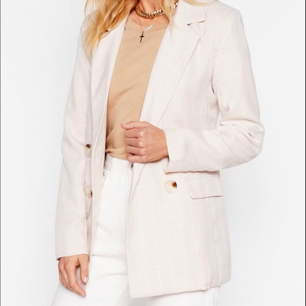 Nasty Gal Checkered Blazer